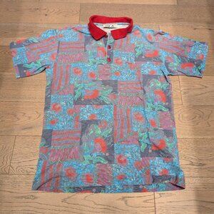 Vtg Fila Floral Polo Made in Italy Medium Y2K